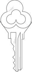 The Illustration of key with unique clove shape