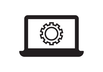computer icon with shadow vector