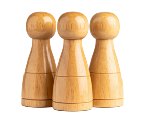 Board game figures isolated on transparent background