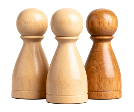 Board game figures isolated on transparent background