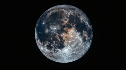 Naklejka premium Detailed view of the moon's surface.