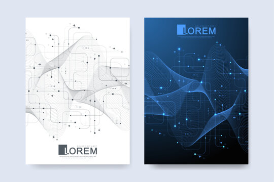 Abstract digital technology cover template design for a report and brochure, flyer, leaflets, poster, header, banner, website, presentation. Vector illustration