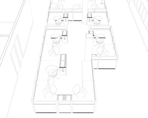 3D illustration of interior project 