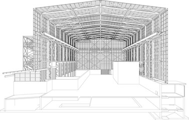 3D illustration of industrial project