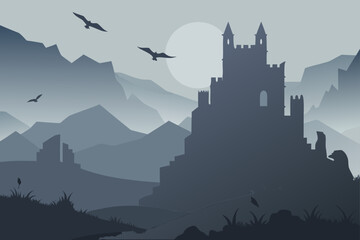 Obraz premium castle in the mountains