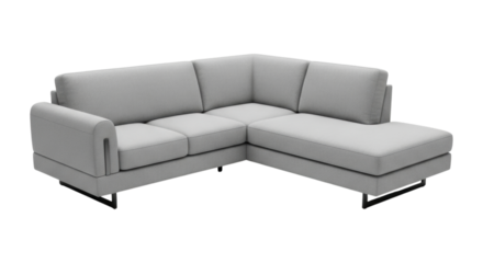 Modern gray l-shaped sectional sofa with clean lines and contemporary design