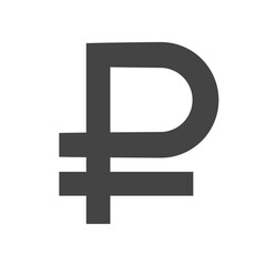 Obraz premium Russian Ruble Currency Symbol. Minimalist black icon on white. Vector