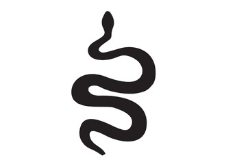 Naklejka premium set of snakes silhouette. Snake wrapped around the crescent moon. Boho modern hand drawn design elements for logo design