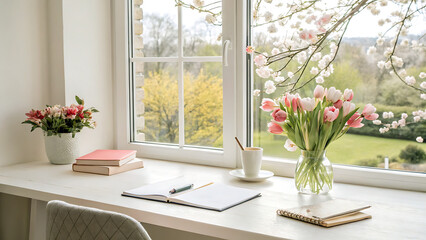 Fototapeta premium The image features a minimalist and modern interior design style.