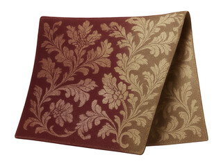 Damask fabric featuring reversible patterns, ideal for creating sophisticated placemats for a dining table.
