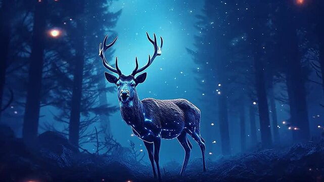 Galaxy Version of deer world realistis,ai generative