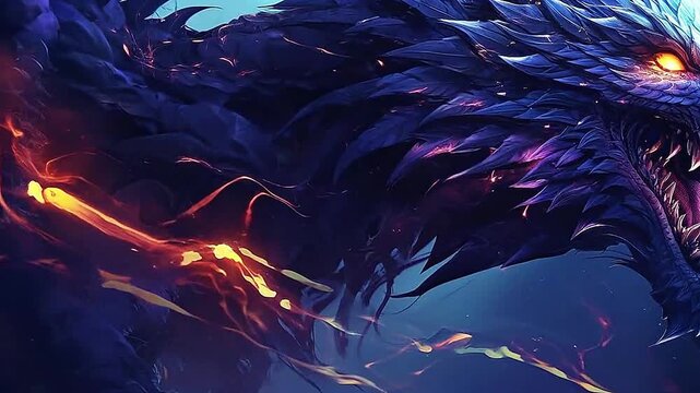 Galaxy Version of dragon wolf world,ai generative