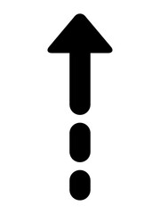 長い矢印　破線　上向き　黒