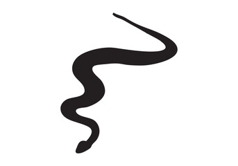  set of snakes silhouette. Snake wrapped around the crescent moon. Boho modern hand drawn design elements for logo design