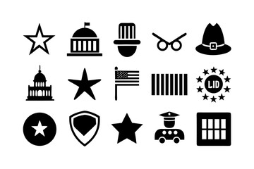 Fototapeta premium Black icons showcase government and security theme