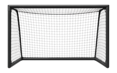 Steel-framed soccer goal with netting for backyard sports practice