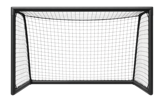 Steel-framed soccer goal with netting for backyard sports practice