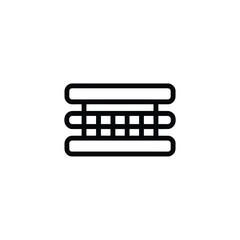 Smores icon outline style marshmallow and chocolate sandwich campfire treat