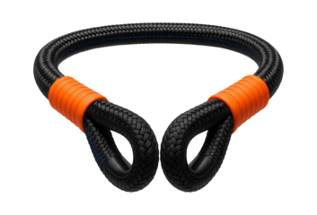 High-strength kinetic recovery rope with shock-absorbing properties for 4x4 vehicles