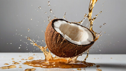  Brown Coconut Chunks and Juice 