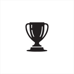Black silhouette of a trophy cup with handles on a pedestal award winner