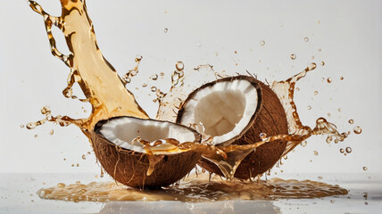 coconut on the wooden table