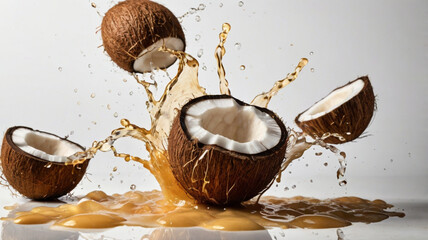  Brown Coconut Chunks and Juice 