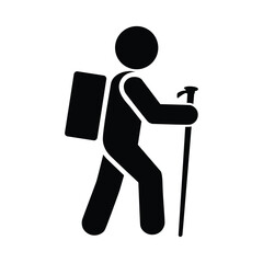 Minimal Black Hiking Group Icon – Outdoor Adventure Symbol