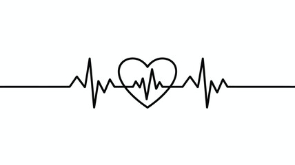 Heartbeat Line Art Graphic