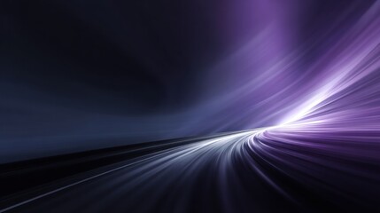 Abstract image of a pathway with vibrant purple light streaks.