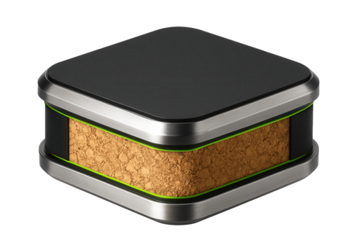 Cork vibration isolator for home audio systems with beveled edges