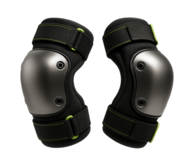 Curved elbow pads with foam padding for skateboarding