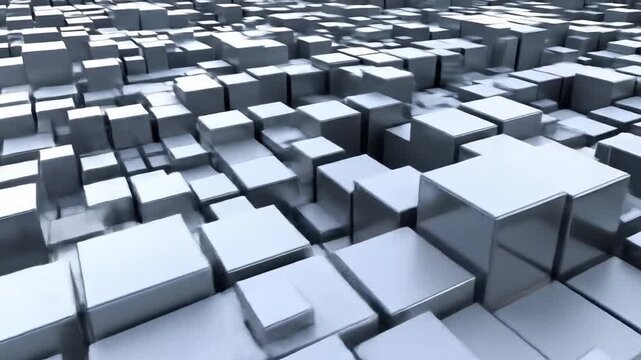 Abstract geometric pattern of many interlocking cubes