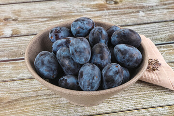 Fresh raw sweet juicy plum