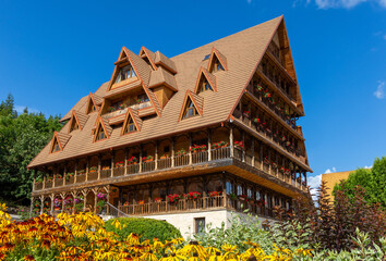 Fototapeta premium Landscape with the Dorna Arini monastery in Suceava county - Romania
