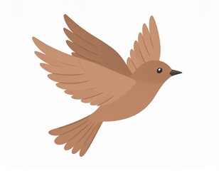 Obraz premium Simple vector of a bird flying, flat style, white background