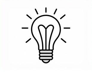 Simple vector of a lamp idea, white background