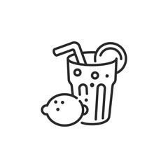 Lemonade drink icon. Simple lemonade drink icon for social media app and web design. Vector illustration
