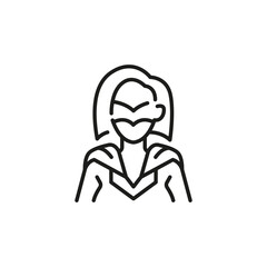 Superwoman icon. Simple superwoman icon for social media, app and web design. Vector illustration