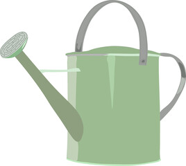 Green watering can displayed on white background for gardening enthusiasts