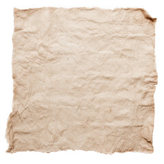 Obraz premium Aged and torn parchment paper texture with rough edges isolated on transparent background