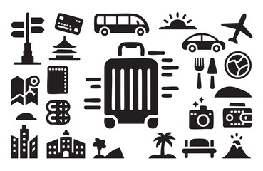 Travel Icons Collection tourism vacation
