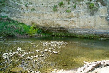Yoro River and a large formation in the fault wall