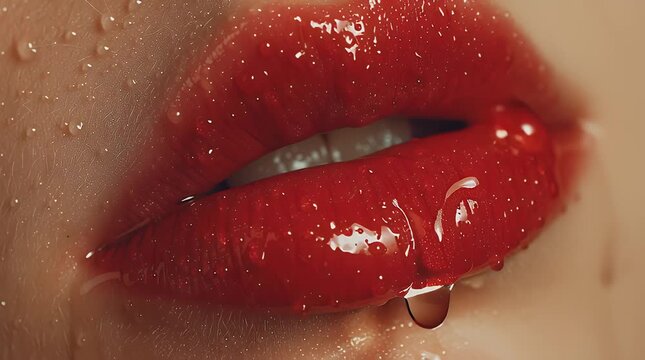 Close-up of wet lips