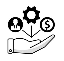 Business hand drawn illustration. Editable vector.