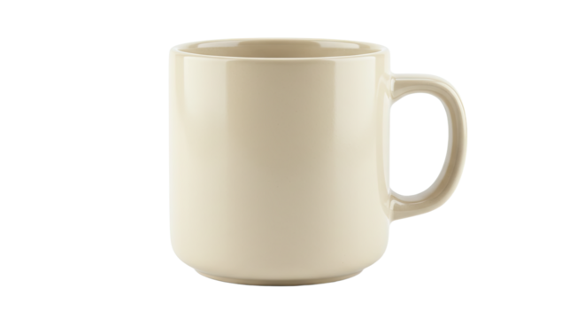 Beige Ceramic Coffee Mug Isolated.