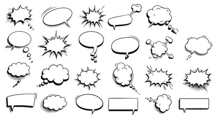 Comic Speech Bubbles and Explosions Vector Pack