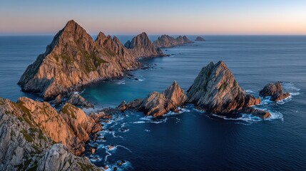 Rocky Coastline At Sunset