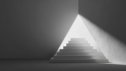 Fototapeta premium White steps leading to a light-filled space