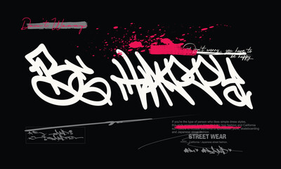 Tees, Urban typography hipster street art graffiti slogan, art graffiti be happy slogan print, t-shirt graphics patterns with lettering, art graffiti tees.eps